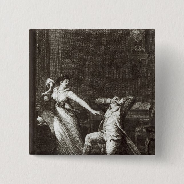 Illustration from 'The Sorrows of Werther' 15 Cm Square Badge (Front)
