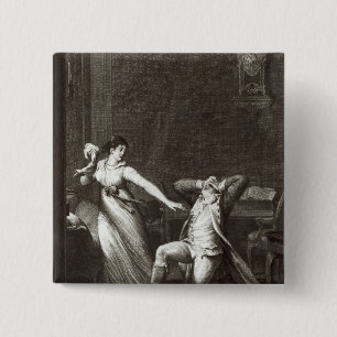 Illustration from 'The Sorrows of Werther' 15 Cm Square Badge