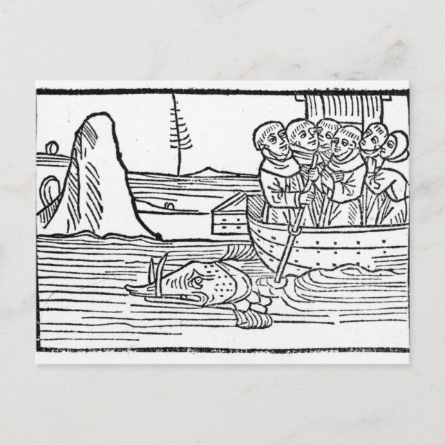 Illustration from 'The Voyage of St. Brendan' Postcard (Front)