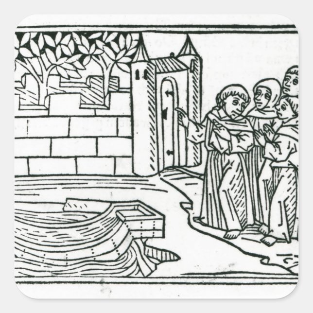 Illustration from 'The Voyage of St. Brendan' Square Sticker (Front)
