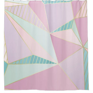 (illustration) gold line background, abstract arti shower curtain