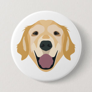 Illustration Golden Retriever 7.5 Cm Round Badge