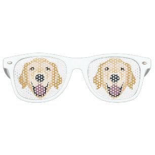 Illustration Golden Retriever Retro Sunglasses