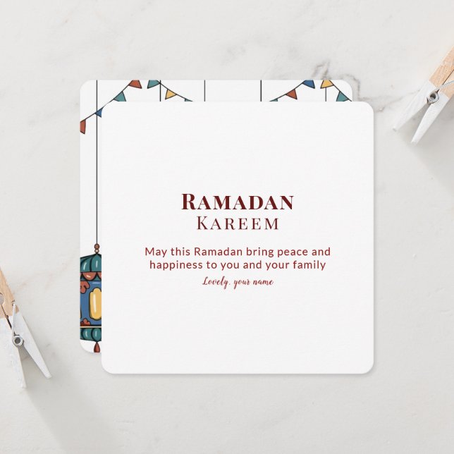 Illustration Islamic Ramadan Greeting Card  (Front/Back In Situ)