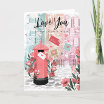 Illustration London City Street Mailbox Valentine