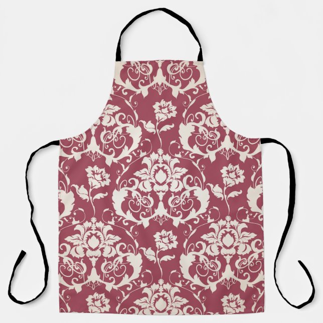 Illustration. Luxury texture. Baroque, Damask seam Apron (Front)