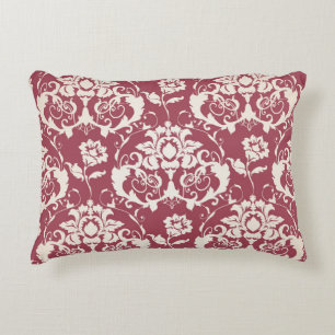 Illustration. Luxury texture. Baroque, Damask seam Decorative Cushion