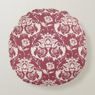 Illustration. Luxury texture. Baroque, Damask seam Round Cushion