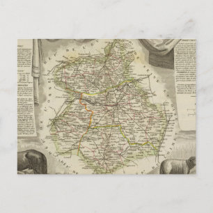 Illustration maps postcard