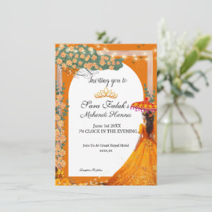 illustration Mehendi Henna Indian Wedding  Invitation