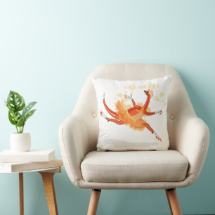 Illustration Of A Ballerina Dancing Raptor. 2 Cushion