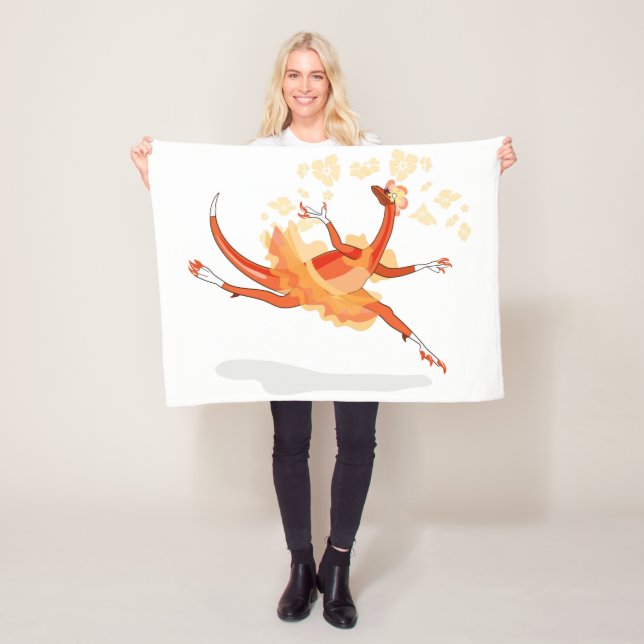 Illustration Of A Ballerina Dancing Raptor. 2 Fleece Blanket (In Situ)