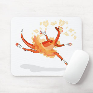 Illustration Of A Ballerina Dancing Raptor. 2 Mouse Pad