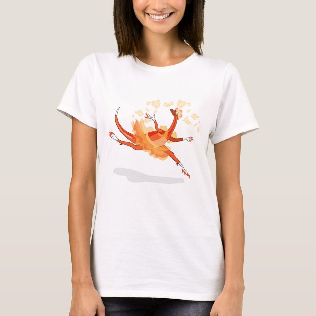 Illustration Of A Ballerina Dancing Raptor. 2 T-Shirt (Front)