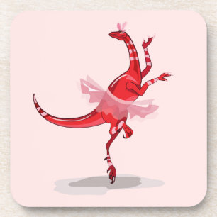 Illustration Of A Ballerina Dancing Raptor. Coaster