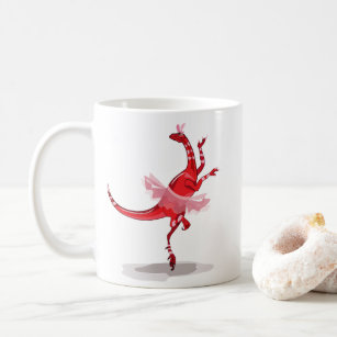 Illustration Of A Ballerina Dancing Raptor. Coffee Mug