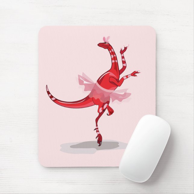 Illustration Of A Ballerina Dancing Raptor. Mouse Pad (With Mouse)