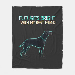 Illustration of a black Labrador dog Fleece Blanket