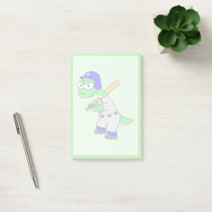 Illustration Of A Brontosaurus Baseball Player. Post-it Notes
