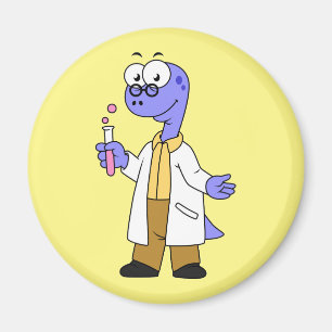 Illustration Of A Brontosaurus Chemist. Magnet