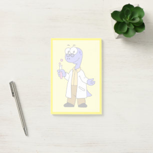 Illustration Of A Brontosaurus Chemist. Post-it Notes