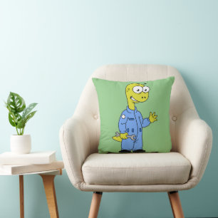 Illustration Of A Brontosaurus Mechanic. Cushion