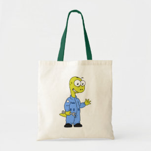 Illustration Of A Brontosaurus Mechanic. Tote Bag