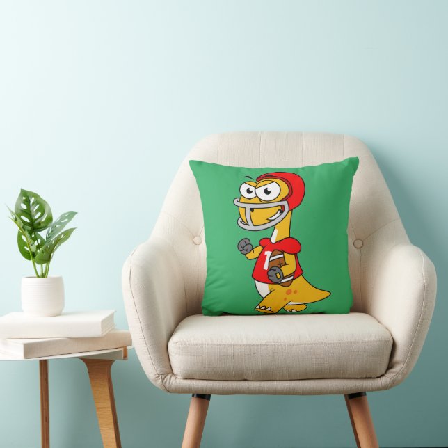 Illustration Of A Brontosaurus Playing Football. Cushion (Chair)