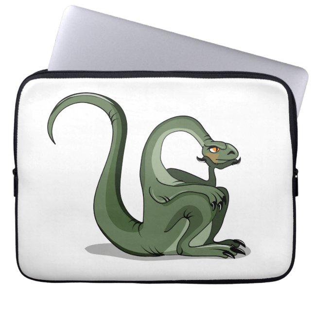 Illustration Of A Cartoon Brontosaurus Thinking. Laptop Sleeve (Front)