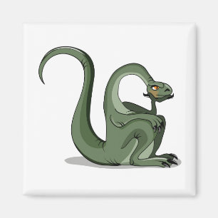 Illustration Of A Cartoon Brontosaurus Thinking. Magnet