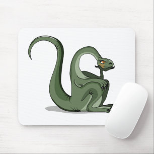 Illustration Of A Cartoon Brontosaurus Thinking. Mouse Pad
