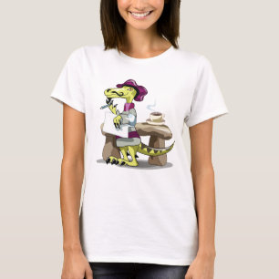 Illustration Of A Cartoon Raptor Poet Thinking. T-Shirt