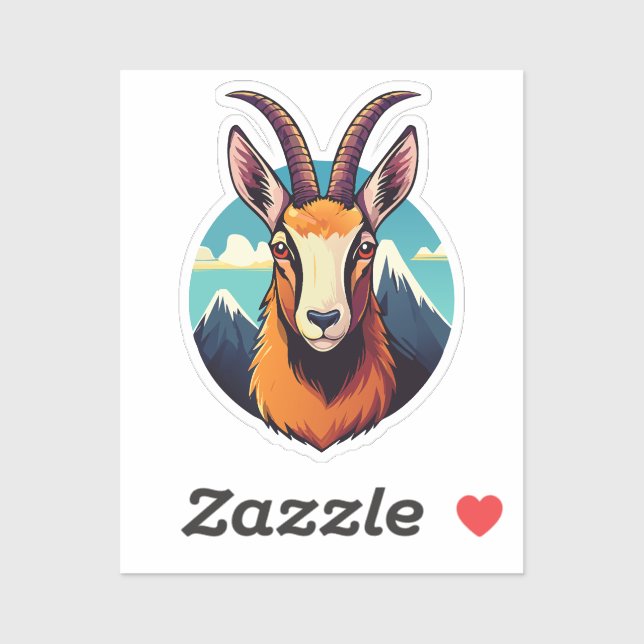 Illustration of a chamois head (Sheet)