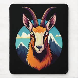 Illustration of a chamois head mouse pad