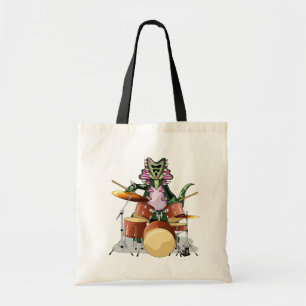Illustration Of A Chasmosaurus Playing The Drums. Tote Bag