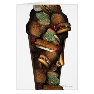 Illustration of a coffin filled with fast food