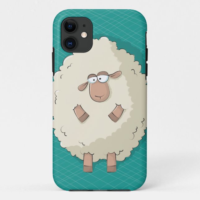Illustration of a cute and funny giant sheep Case-Mate iPhone case (Back)