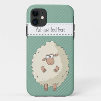 Illustration of a cute and funny giant sheep iPhone 11 case