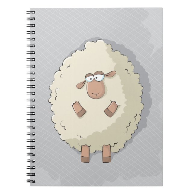 Illustration of a cute and funny giant sheep notebook (Front)