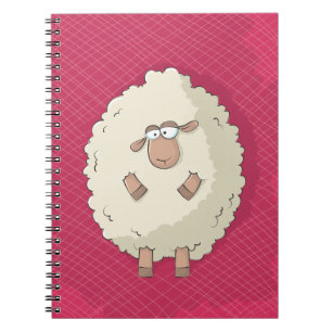Illustration of a cute and funny giant sheep notebook