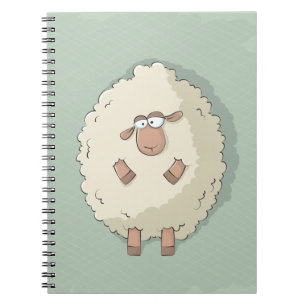 Illustration of a cute and funny giant sheep notebook