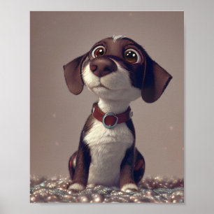 Illustration Of A Cute Dog  Poster