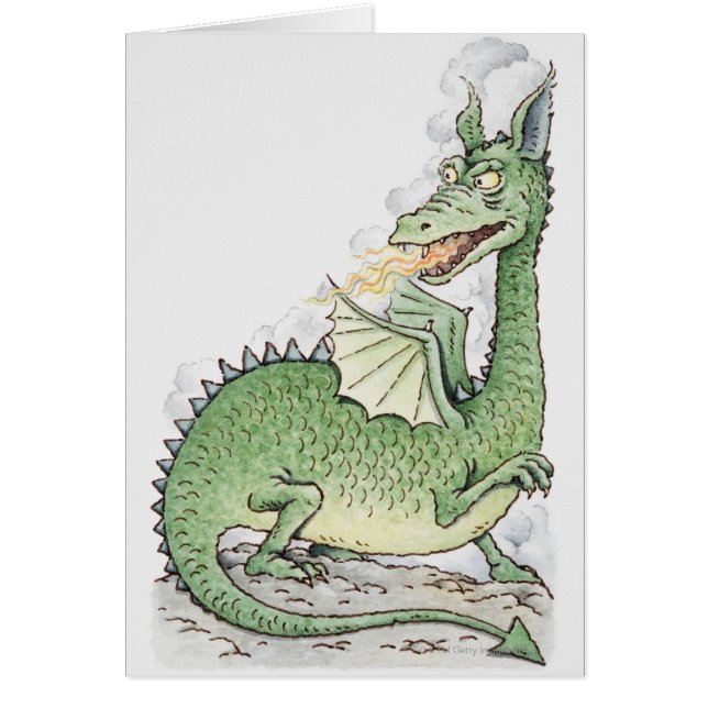Illustration of a dragon spitting fire (Front)