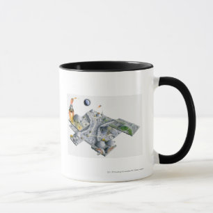 Illustration of a futuristic base on the Moon Mug