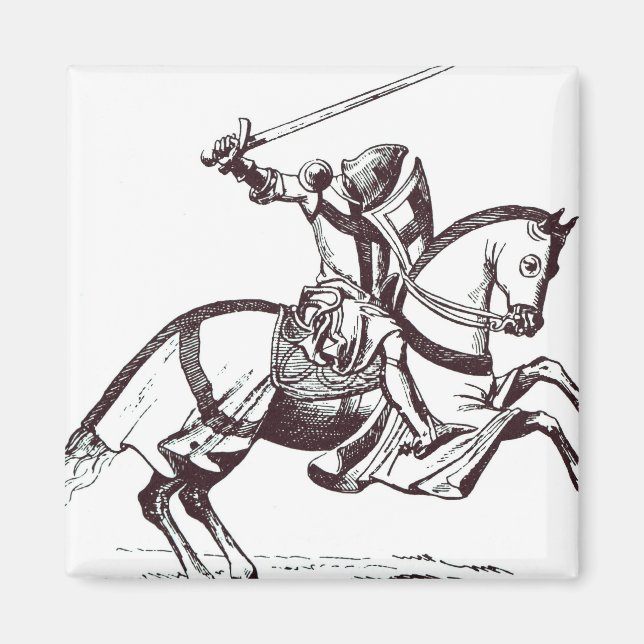 Illustration of a Knight Templar Magnet (Front)