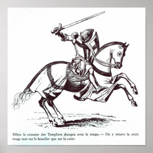 Illustration of a Knight Templar Poster
