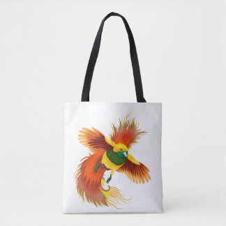 Illustration of a Lesser Bird-of-Paradise in Fligh Tote Bag