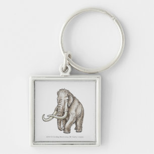 Illustration of a mammoth key ring