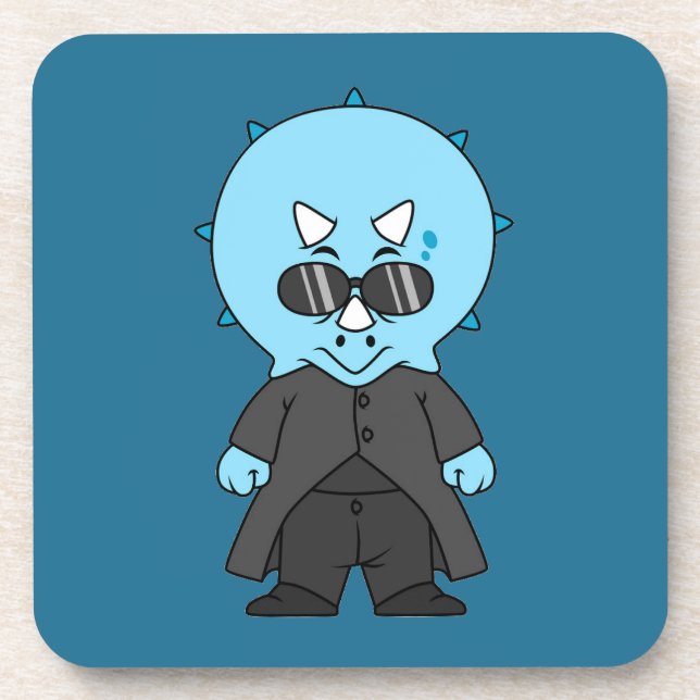Illustration Of A Matrix Triceratops. Coaster (Front)