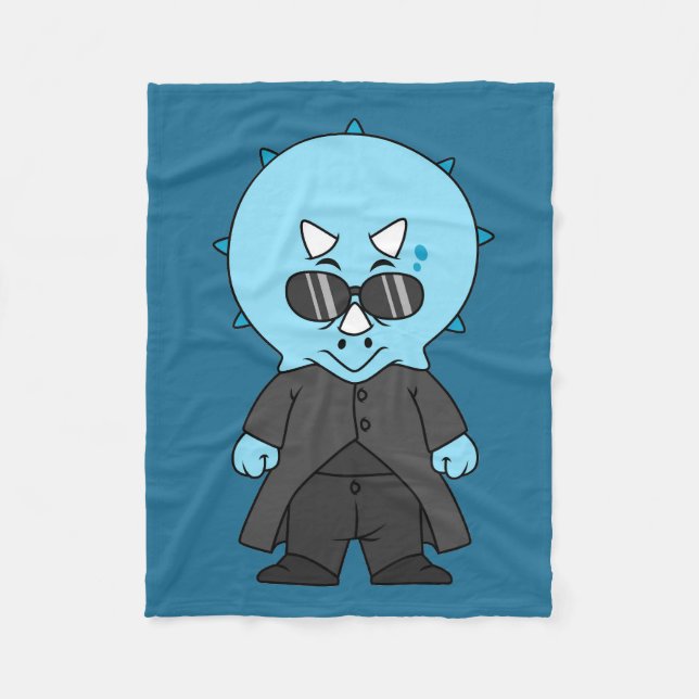 Illustration Of A Matrix Triceratops. Fleece Blanket (Front)
